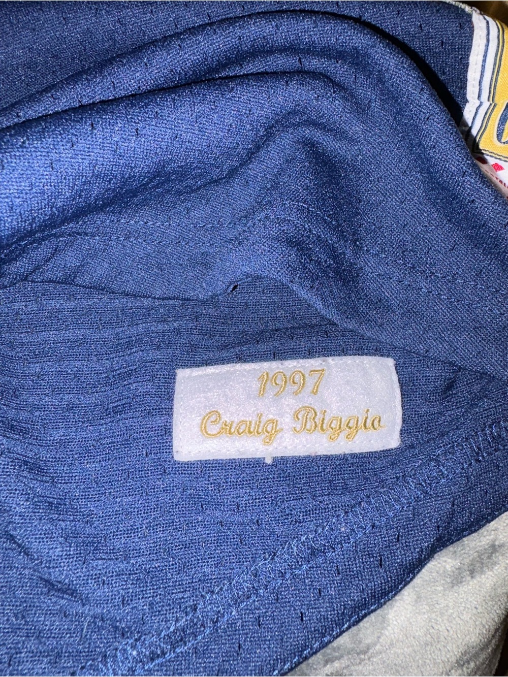 Mitchell & Ness Houston Astros Navy Blue Short S 1997Jersey with Gold Star - Picture 8 of 9